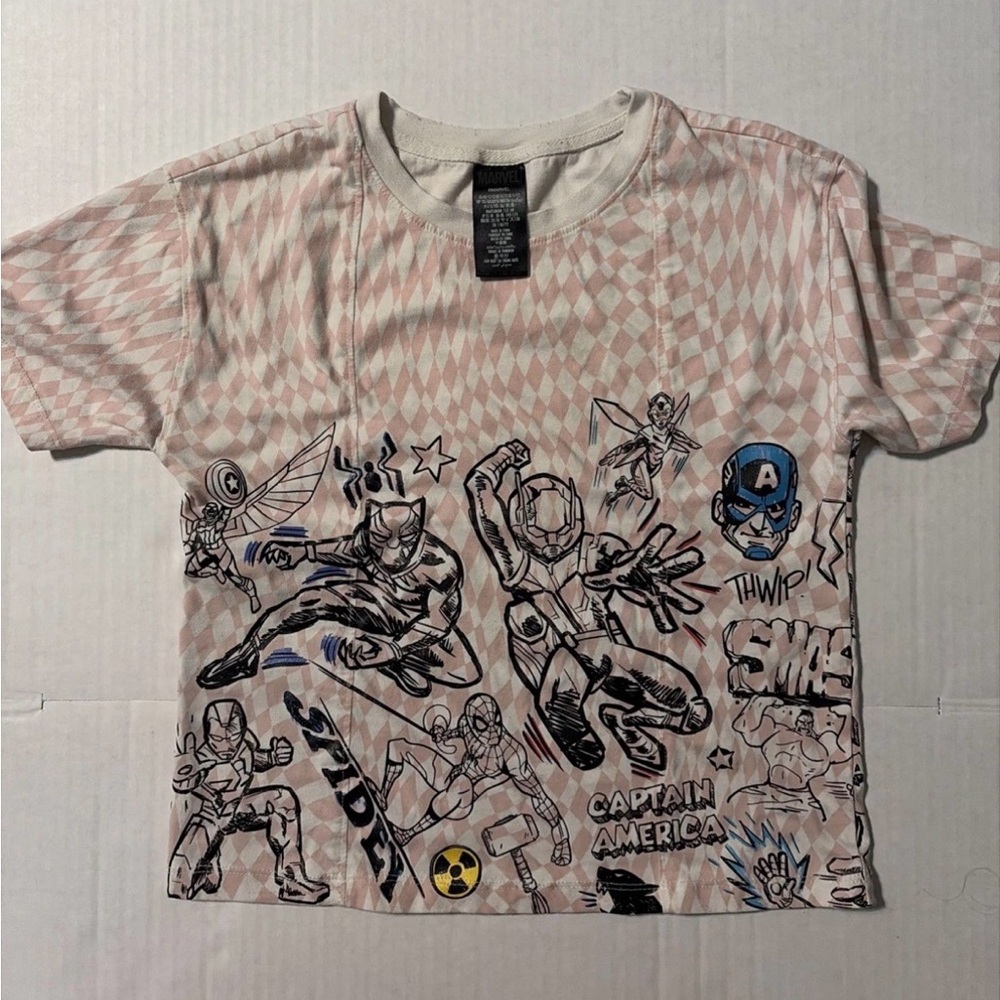 Marvel Pink Captain America & Heroes Graphic Tee